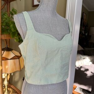 Abercrombie & Fitch Sweetheart Linen Crop Top | Size Large